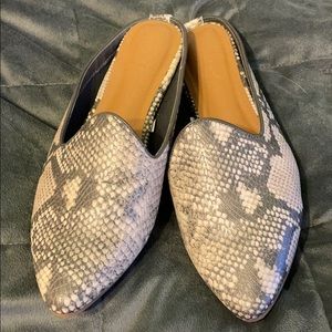 Snakeskin Mules